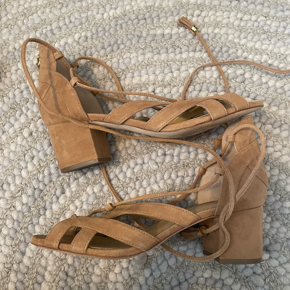 Michael Kors Tan Lace-Up Heels